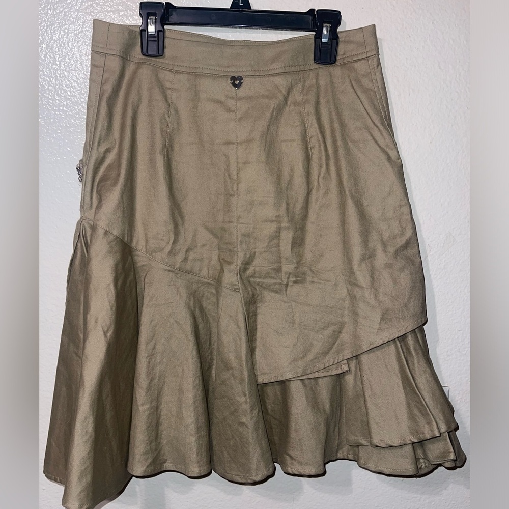 Twin-Set Tan Asymmetrical Skater Skirt - Picture 3 of 7